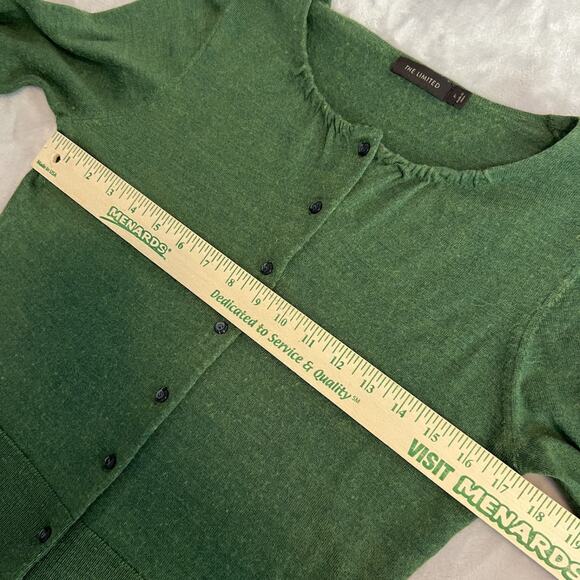 Y2K The Limited Sweater Womens Large Green Wool Blend Cardigan Preppy Schoolgirl - Picture 6 of 11